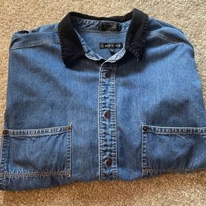 Claiborne 3/4 Denim-Corduroy Shirt